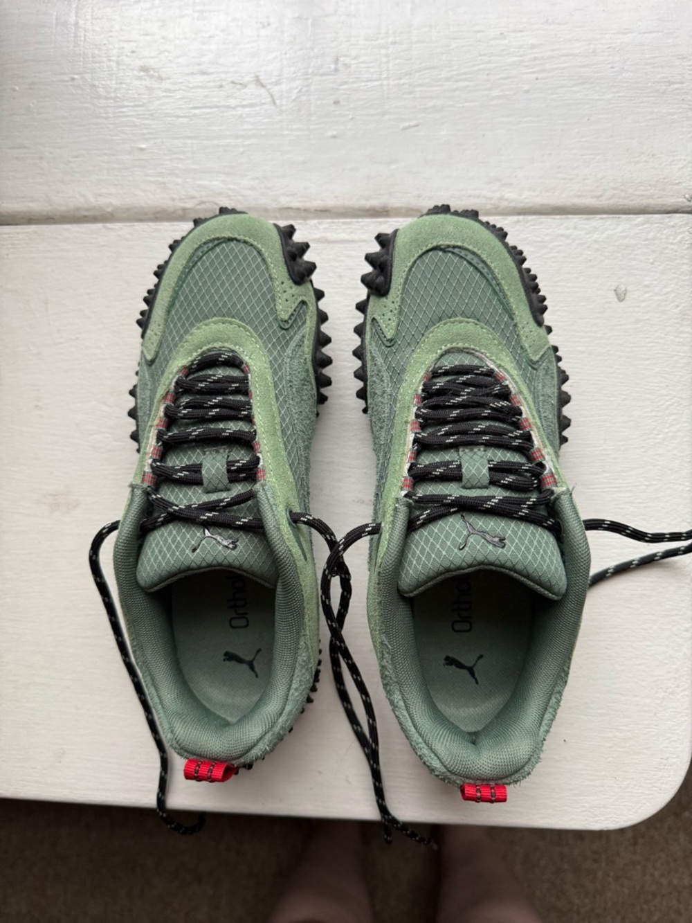 Never Worn Puma Mostro XC Olive Green with Black and Red Accents